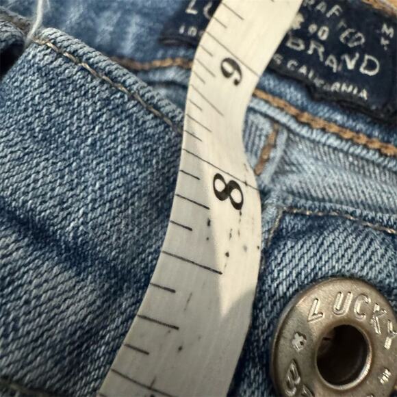 Lucky Brand Sweet Straight Jeans Embroidered Flowers Size 6 Distressed Hem READ - Picture 13 of 14